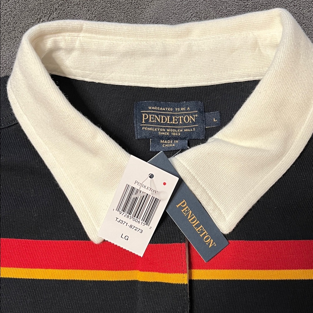 Pendleton Black Shirt with Red, Green and Gold Accents